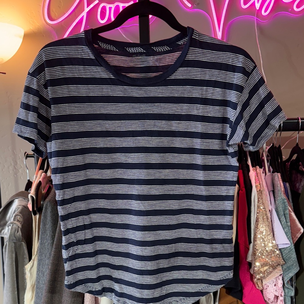 Madewell Striped Navy and White Tee